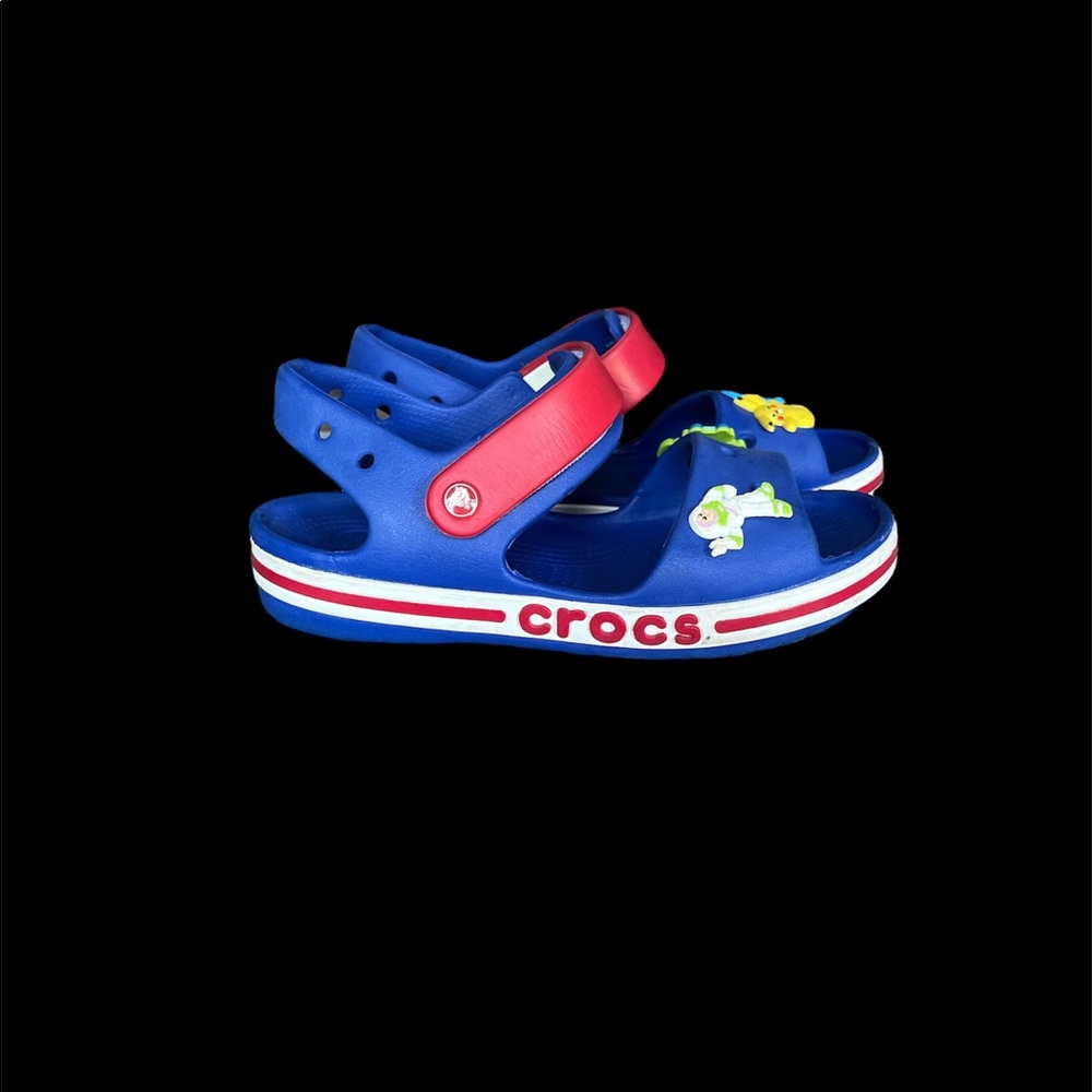 Crocs kids buckle strap sandals.